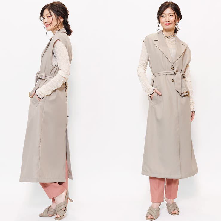 ロングトレンチジレ ベスト ノースリーブ | mili an deni | 詳細画像13 