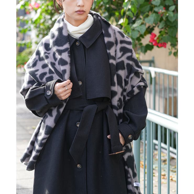 ブラック | アレンジカラーシングルロングコート フェイクウール ウールタッチ | mili an deni