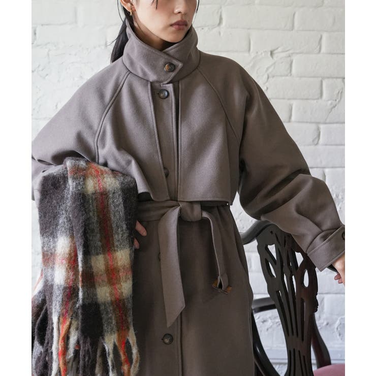 ブラウン | アレンジカラーシングルロングコート フェイクウール ウールタッチ | mili an deni