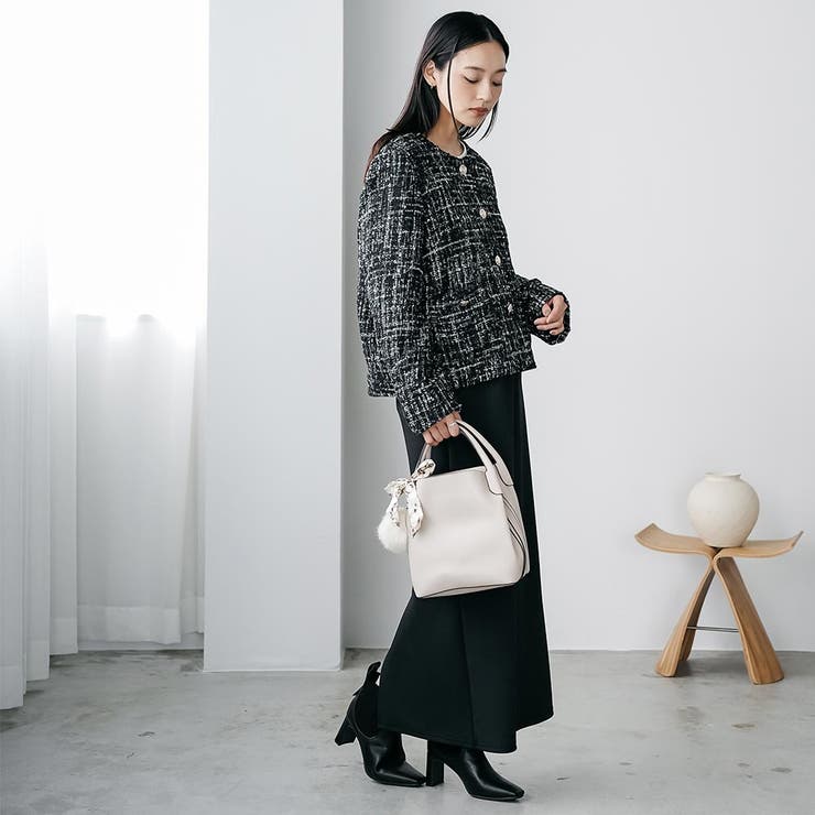 ミックスツィードノーカラージャケット ノーカラー 柄入り | mili an deni | 詳細画像16 