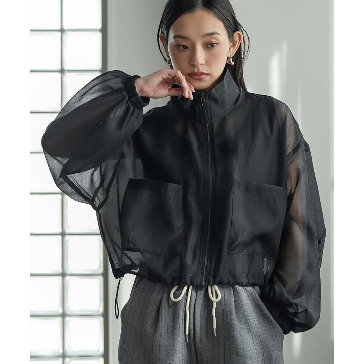 ブラック | シアーブルゾン レディース ショート丈 | mili an deni