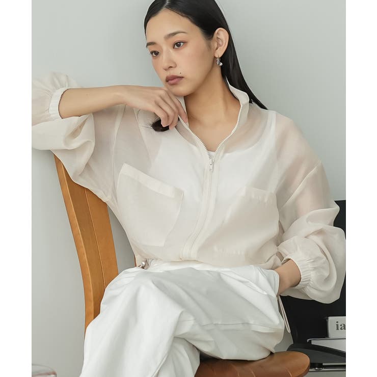 ライトベージュ | シアーブルゾン レディース ショート丈 | mili an deni