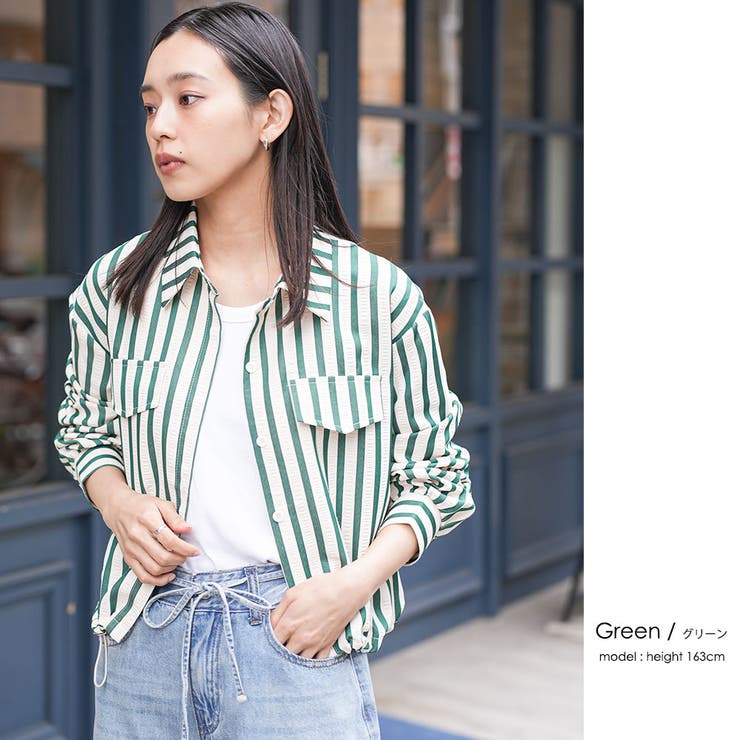 サッカーストライプシャツジャケット ブルゾン ストライプ | mili an deni | 詳細画像10 