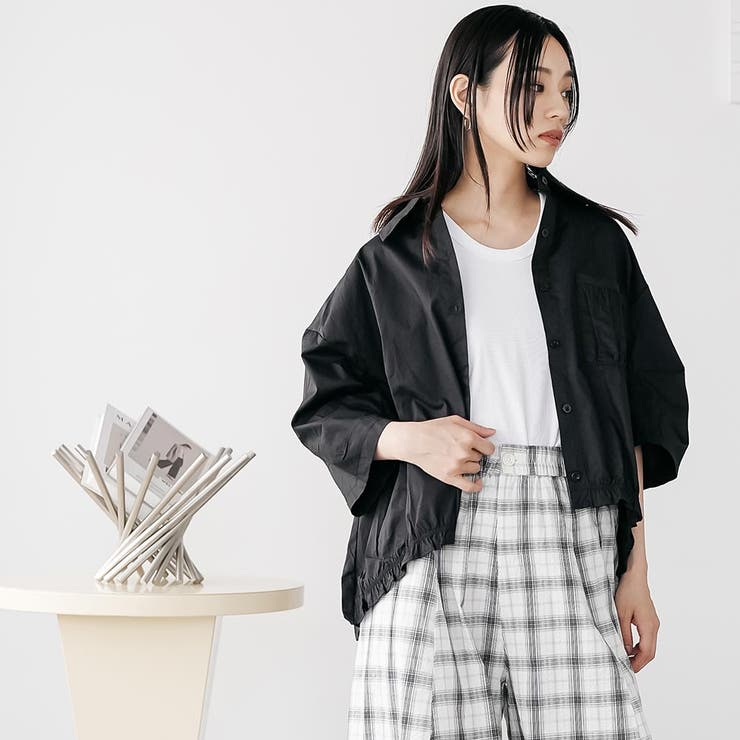 裾ギャザーミリタリーシャツ ブルゾン ライトアウター | mili an deni | 詳細画像19 