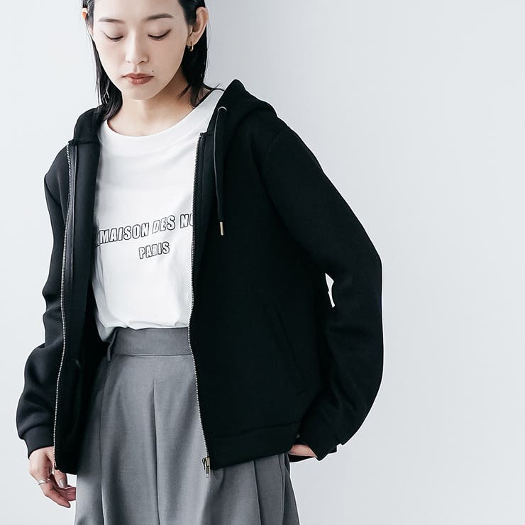 バックフリル前開きジップパーカー フード プルオーバー | mili an deni | 詳細画像13 