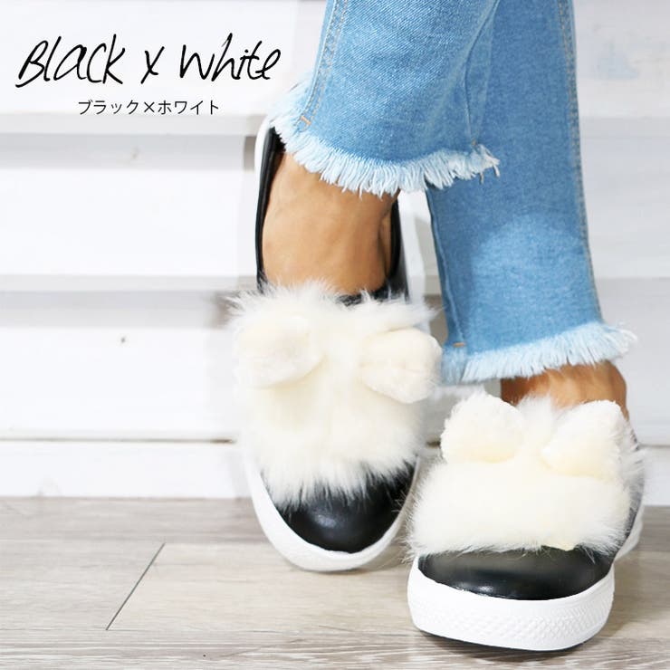 ブラックｘホワイト | 全2色 ファー ベア | mili an deni