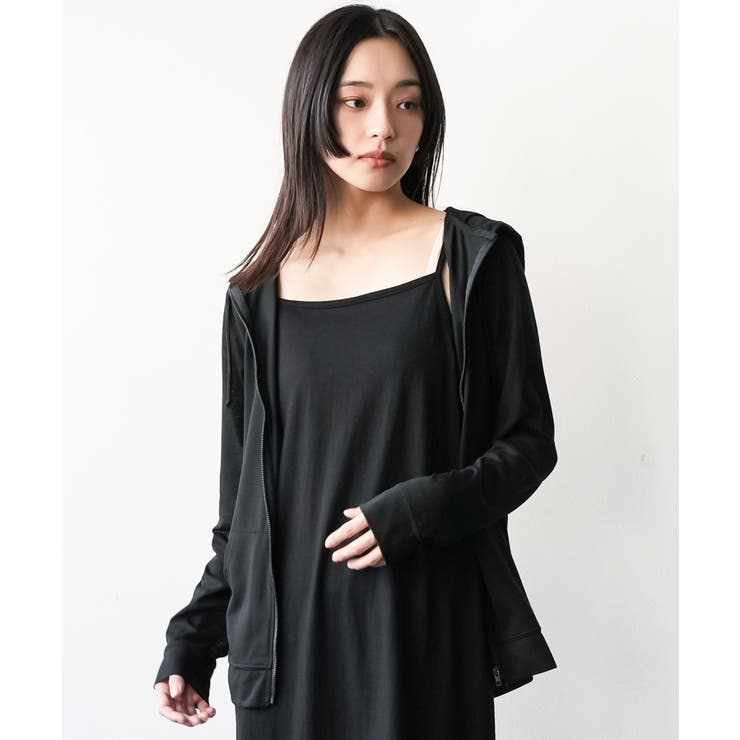 ブラック | UV＆吸水速乾ジップアップパーカー UVカット 吸水速乾 | mili an deni