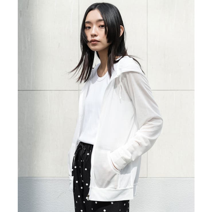 オフホワイト | UV＆吸水速乾ジップアップパーカー UVカット 吸水速乾 | mili an deni