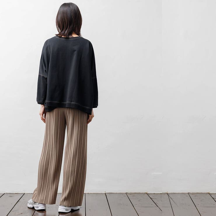 レディース Tシャツ オーバーサイズ配色ステッチプルオーバー | mili an deni | 詳細画像9 