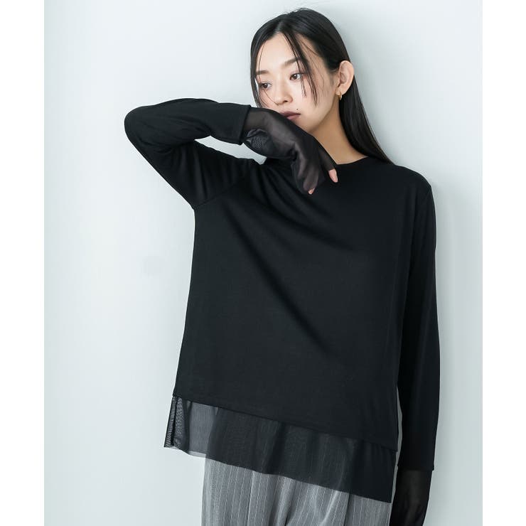 ブラック | レイヤード風 トップス レディース | mili an deni