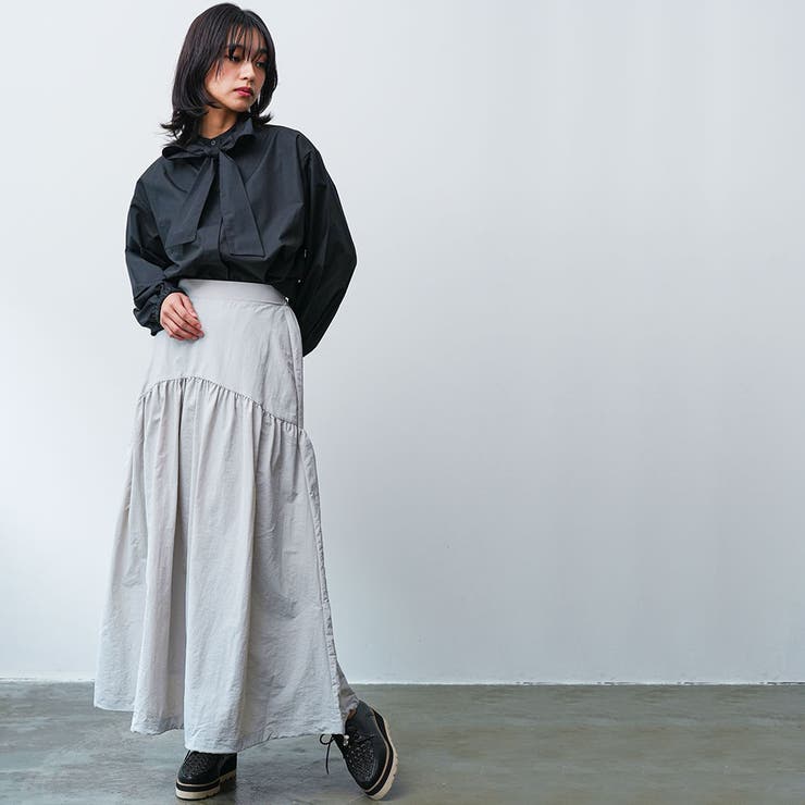 リボンタイブラウス バルーンスリーブ 長袖 | mili an deni | 詳細画像18 