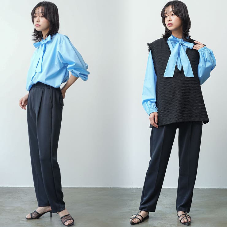 リボンタイブラウス バルーンスリーブ 長袖 | mili an deni | 詳細画像21 