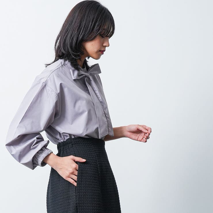 リボンタイブラウス バルーンスリーブ 長袖 | mili an deni | 詳細画像23 