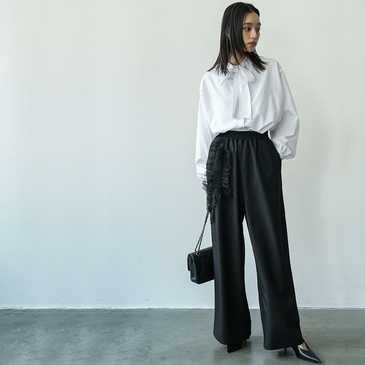 【美品】エブール ウールカシミアサキソニーバルーンスリーブ ブラウス 38 美品】エブール ウールカシミアサキソニーバルーンスリーブ