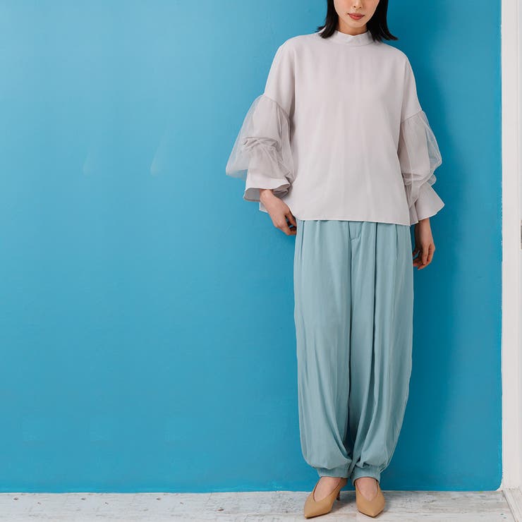 カバースリーブハイネックブラウス チュールスリーブ ハイネック | mili an deni | 詳細画像13 