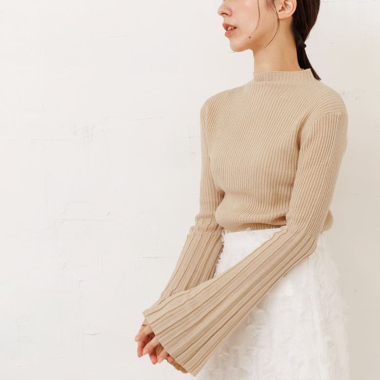 フレアスリーブハイネックプルオーバーTシャツ カットソー 長袖 | mili an deni | 詳細画像10 