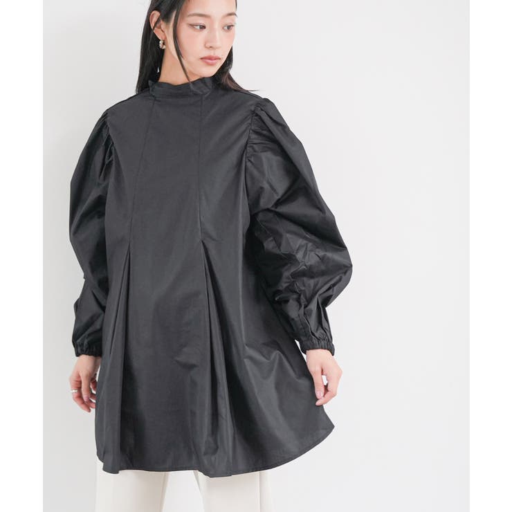 ブラック | フロントツータックプルオーバー ブラウス 長袖 | mili an deni