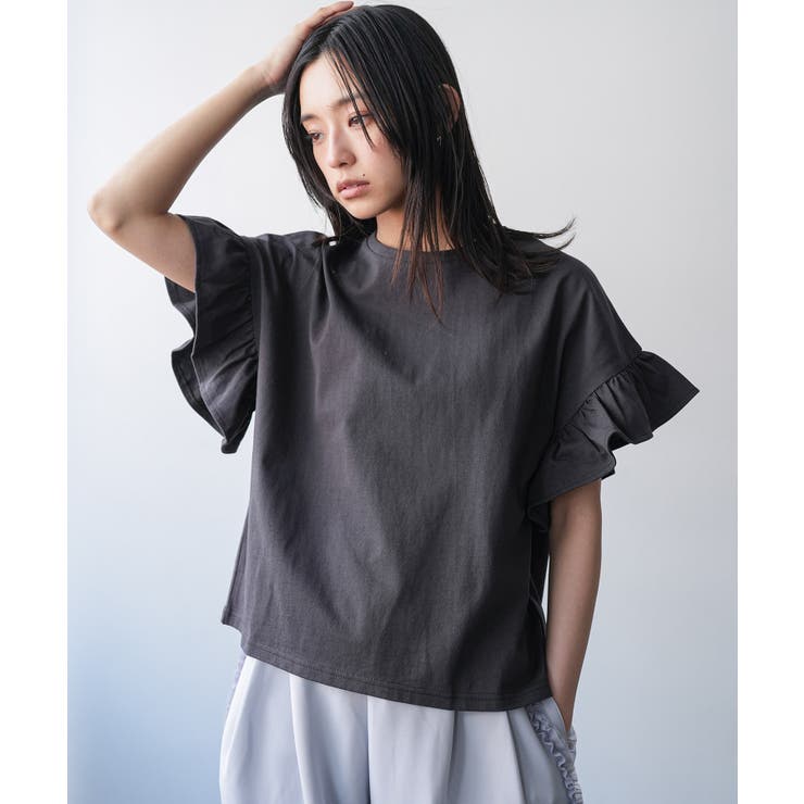 【ギフ_包装】 正規品】COLMAR T 半袖Tシャツ（フリル袖 フリル袖 ネイビー トップス