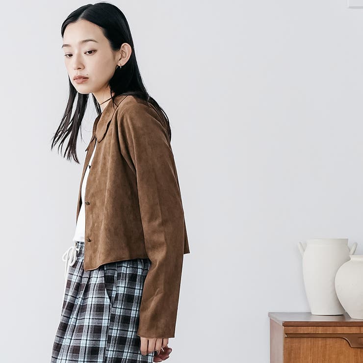 スウェードロングスリーブメロウブラウス レギュラーカラー 長袖 | mili an deni | 詳細画像18 