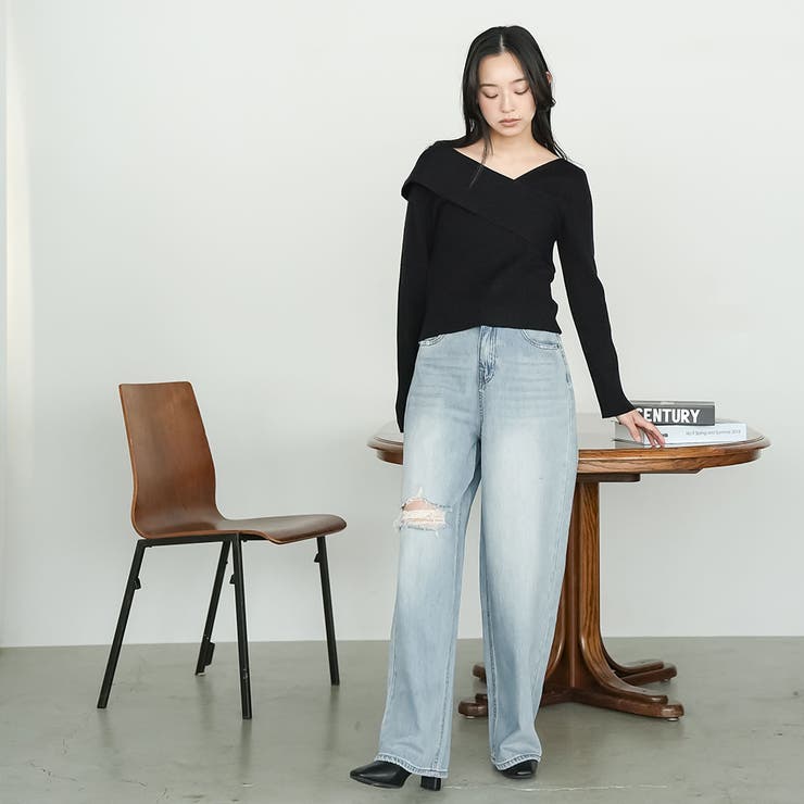 アシメニットトップス ニット セーター | mili an deni | 詳細画像20 