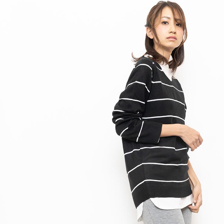 Vネック セーター 長袖 | mili an deni | 詳細画像21 