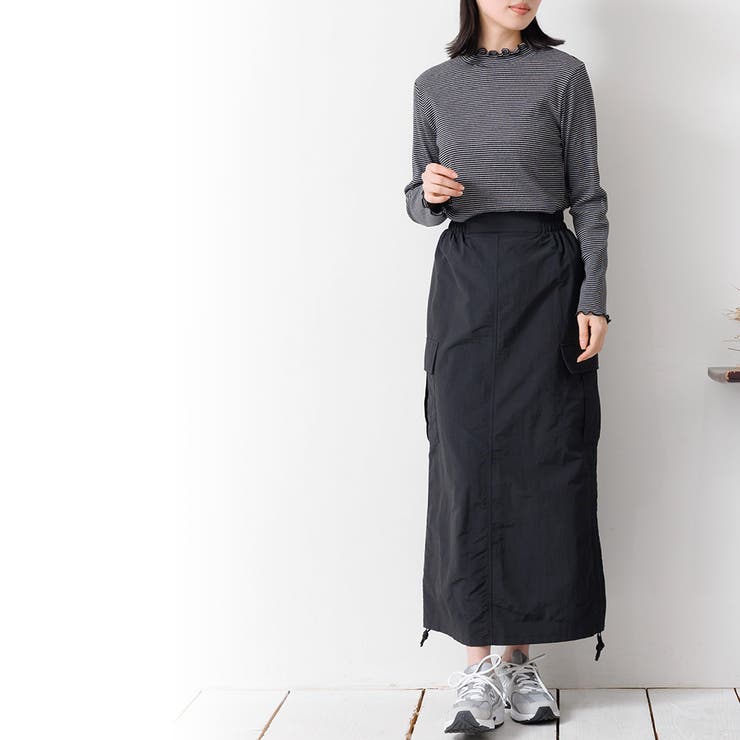 襟シャーリングメロートップス ロンＴ ハイネック | mili an deni | 詳細画像16 