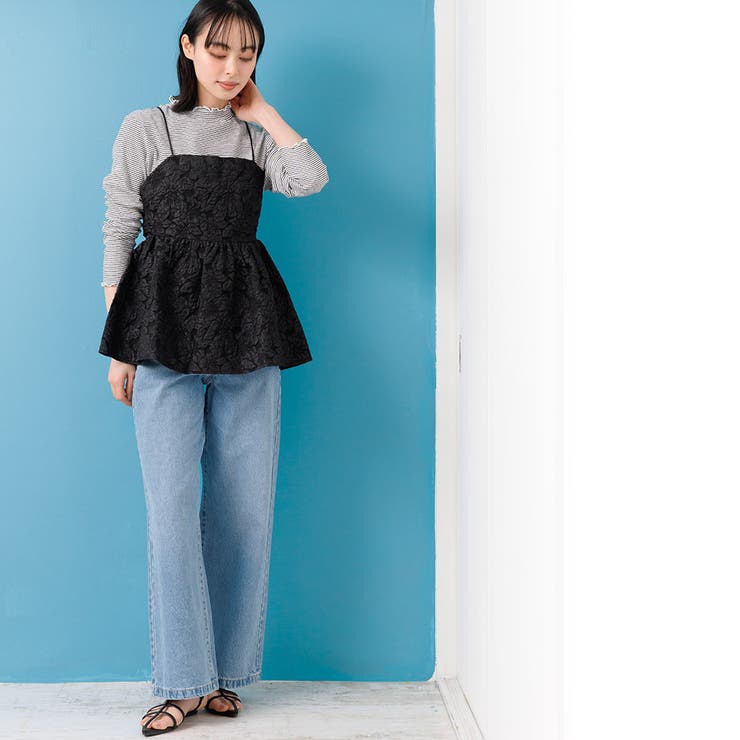 襟シャーリングメロートップス ロンＴ ハイネック | mili an deni | 詳細画像21 