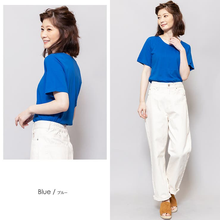 【美品】tamaki niime ペロンT 半袖カットソー ボーダー ブルー 美品】tamaki niime ペロンT 半袖カットソー ボーダー ブルー