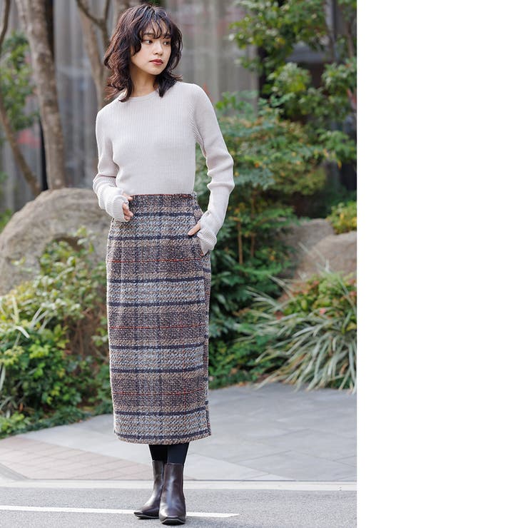 洗える ウォッシャブルリブニット指穴トップス クルーネック | mili an deni | 詳細画像11 