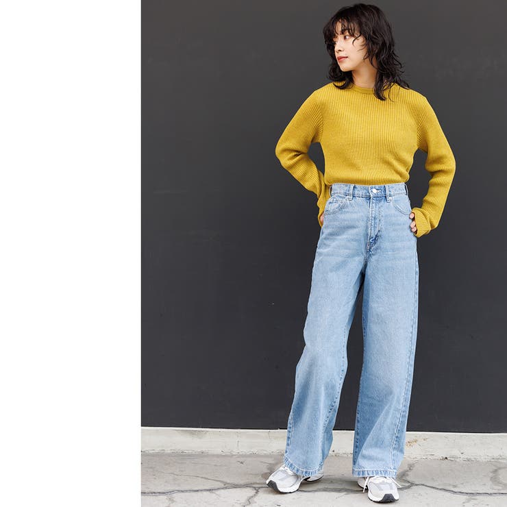 洗える ウォッシャブルリブニット指穴トップス クルーネック | mili an deni | 詳細画像17 