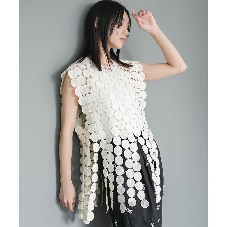 アイボリー | サークルレースベスト コットンレース 綿100% | mili an deni