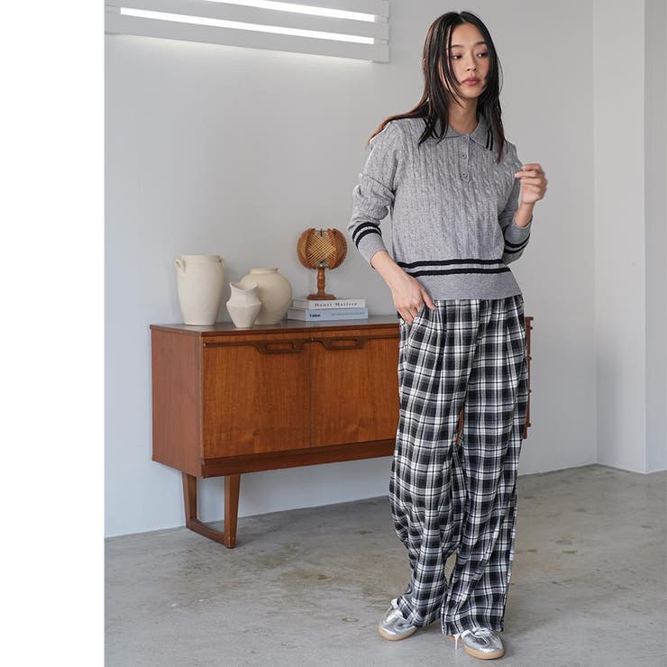 ポロケーブルニットプルオーバー トップス ポロ襟 | mili an deni | 詳細画像15 