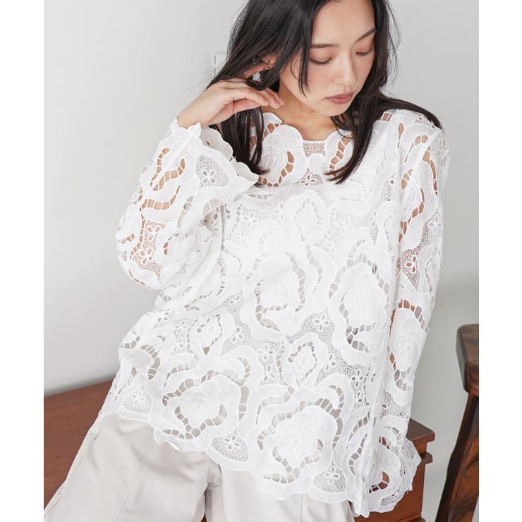 オフホワイト | ブラウス レディース レース | mili an deni
