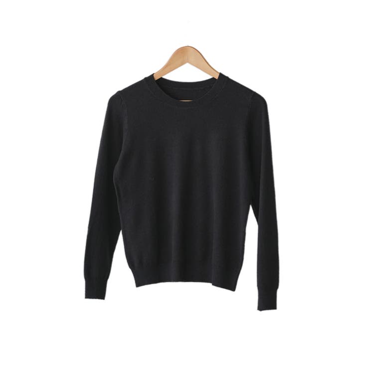 ブラック【クルーネック】 | ニット レディース 洗える | mili an deni