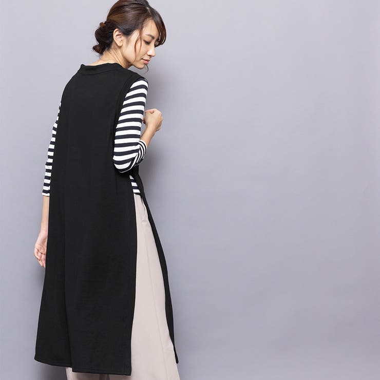 ロングニットベスト ストレッチ起毛 サイドスリット | mili an deni | 詳細画像23 