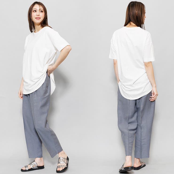 裾ラウンドTシャツ 綿100% クルーネック | mili an deni | 詳細画像6 