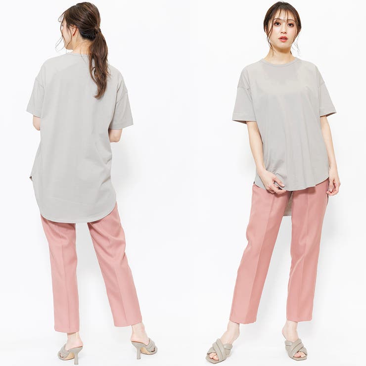 裾ラウンドTシャツ 綿100% クルーネック | mili an deni | 詳細画像8 