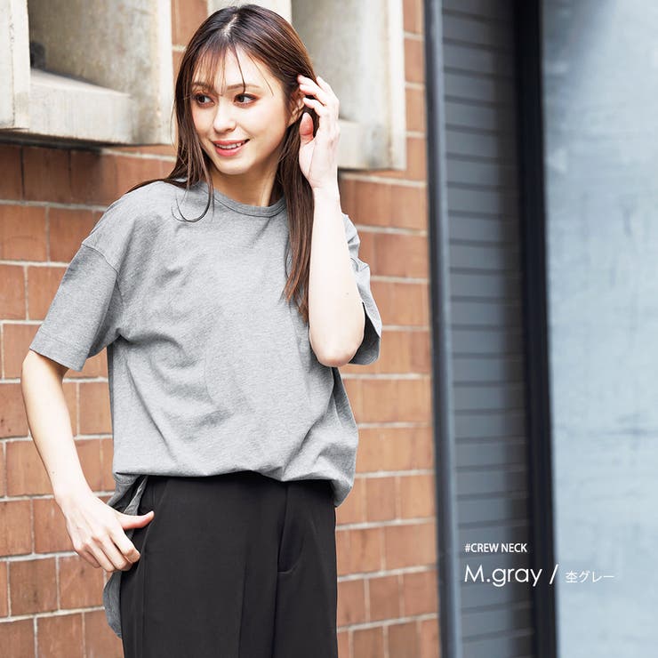 裾ラウンドTシャツ 綿100% クルーネック | mili an deni | 詳細画像15 