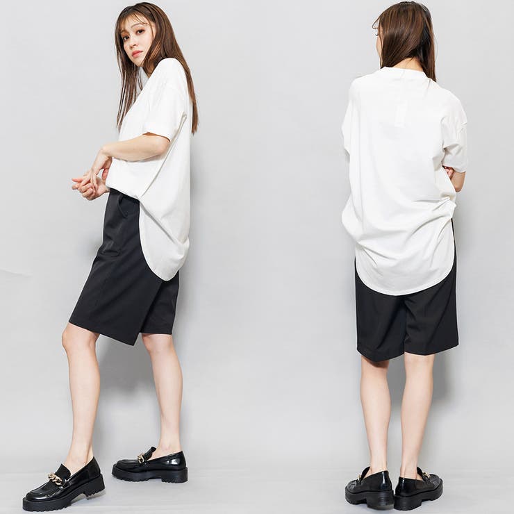 裾ラウンドTシャツ 綿100% クルーネック | mili an deni | 詳細画像19 