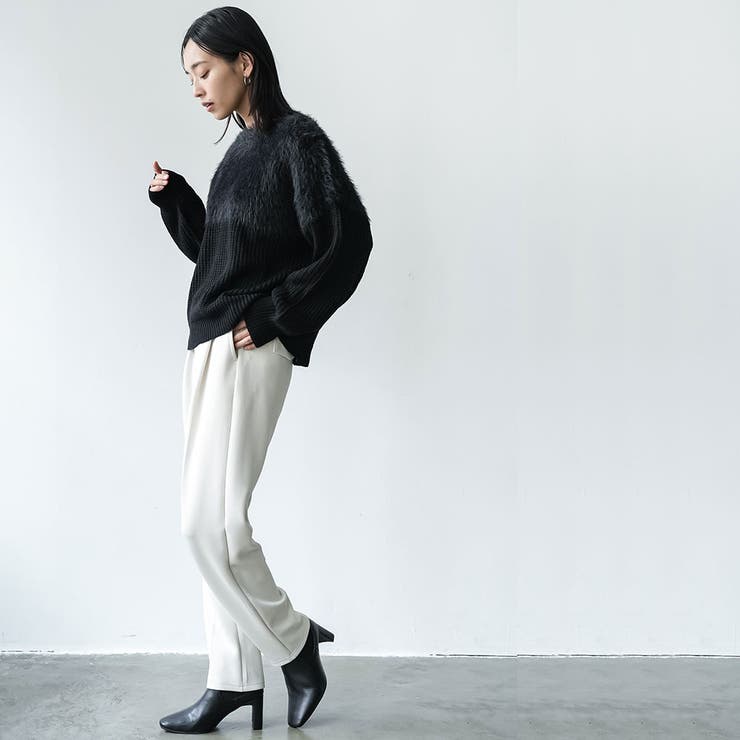 レディース 切替シャギーニットプルオーバー セーター | mili an deni | 詳細画像9 