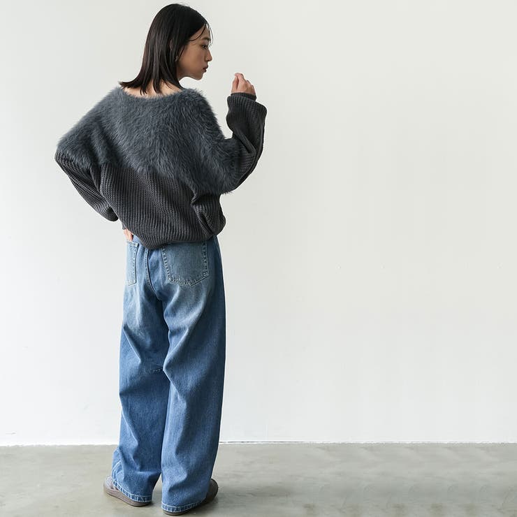 レディース 切替シャギーニットプルオーバー セーター | mili an deni | 詳細画像13 