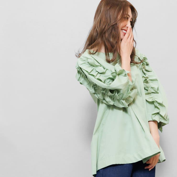 【ク綿100%コードフリルブラウス ボリューム袖 袖コンシャス | mili an deni | 詳細画像14 