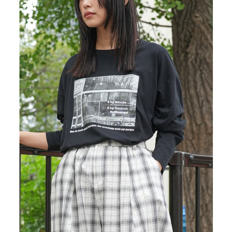 ブラック | シティスケープフォトロンT 前面プリント 風景 | mili an deni