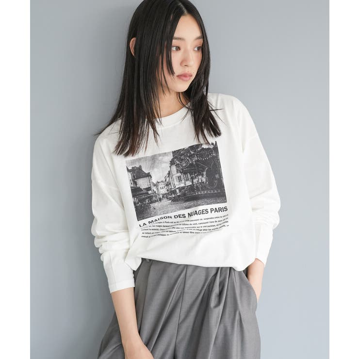 オフホワイト | フォトプリントロンT 前面プリント 風景 | mili an deni