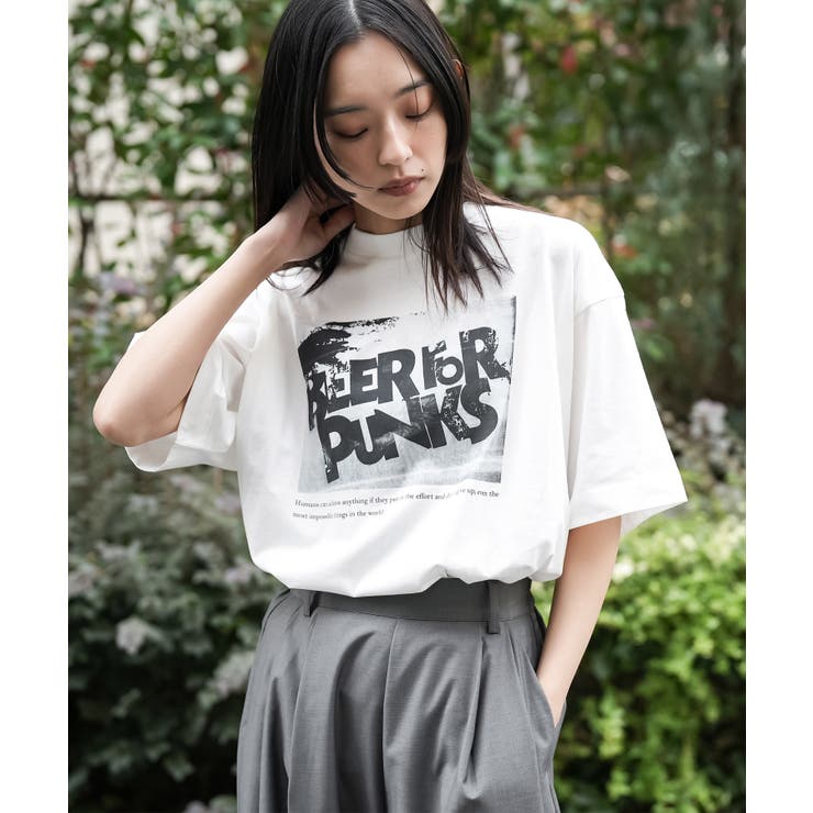 オフホワイト | 半袖フォトプリントTシャツ プリント コットン | mili an deni
