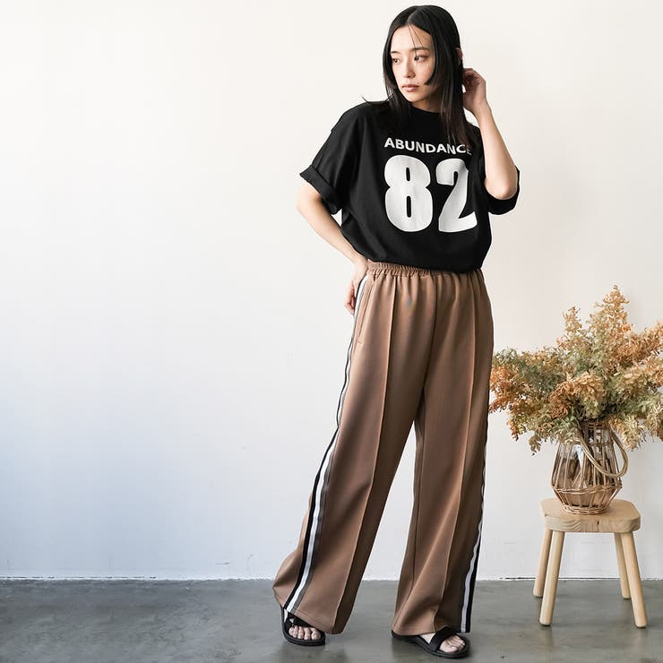 半袖カレッジナンバリングTシャツ プリント コットン | mili an deni | 詳細画像20 