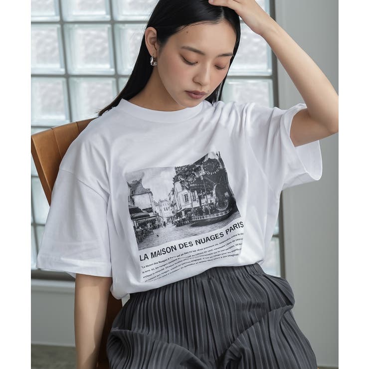 オフホワイト | 半袖 オーバーサイズ フォトプリントTシャツ | mili an deni