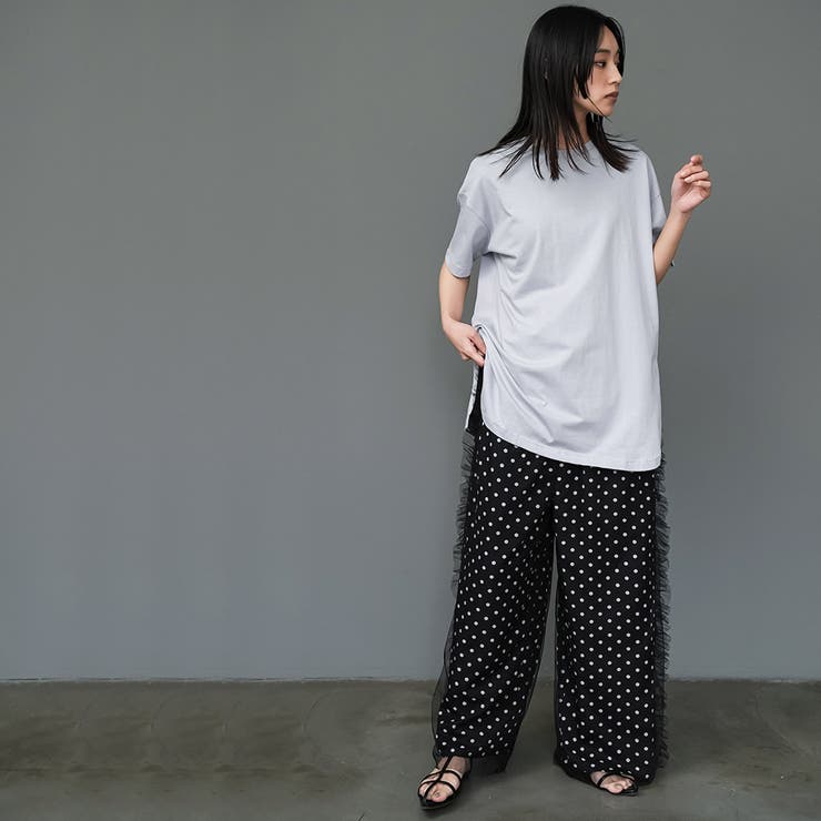 サイドスリット裾ラウンドTシャツ クルーネック 半袖 | mili an deni | 詳細画像11 