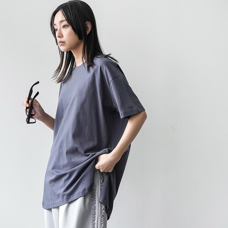 サイドスリット裾ラウンドTシャツ クルーネック 半袖 | mili an deni | 詳細画像13 