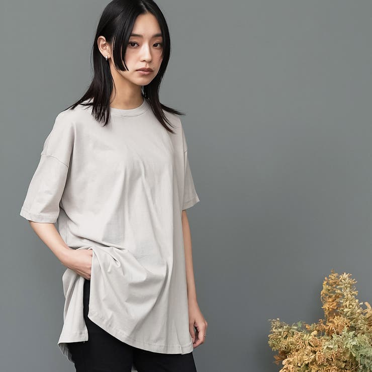 サイドスリット裾ラウンドTシャツ クルーネック 半袖 | mili an deni | 詳細画像22 